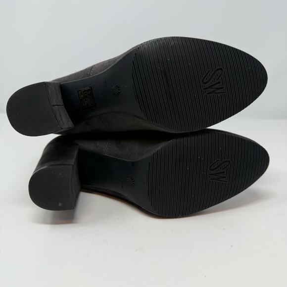 Stuart Weitzman Boots Women's 7M Fifer 80 Slate Suede Mid Calf Stretch NWOT - Picture 6 of 10